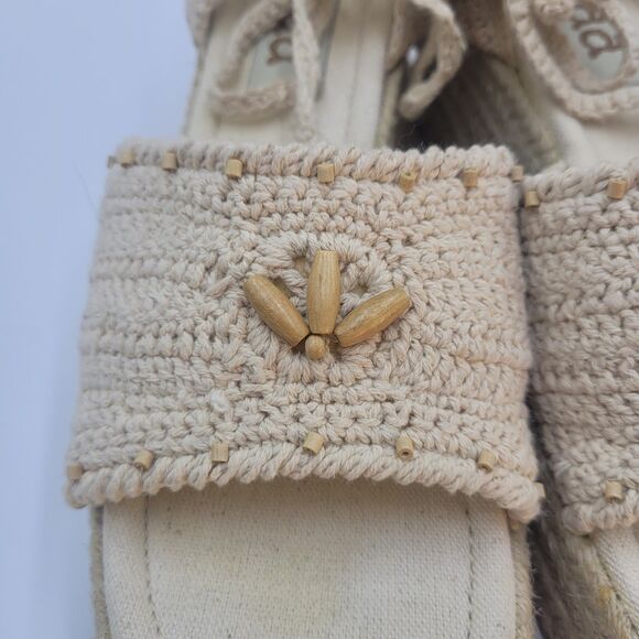 Mudd Women's Y2K Platform Espadrille Sandals Cream Approximate Size 10 Beachy - Picture 5 of 13